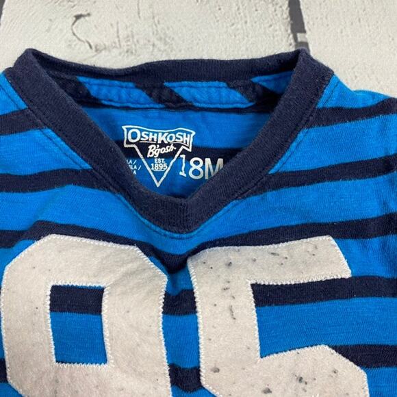 OshKosh Blue Striped Long Sleeve Shirt Size 18 Month - Picture 2 of 2